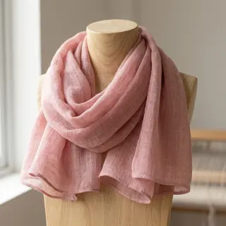 Pamutvászon SLUB WASHED old rose