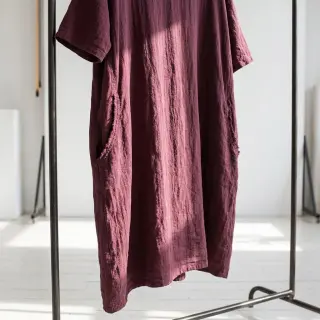 Lenvászon előmosott STONEWASHED PREMIUM bordeaux