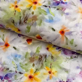 Pamutvászon SATIN STRETCH Corn flowers