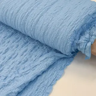 Pamutvászon SMOGGED EMBROIDERY light blue
