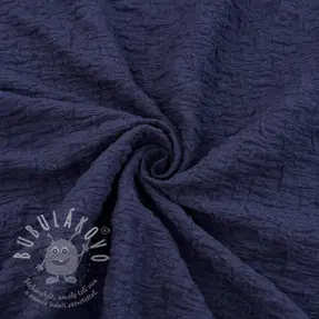 Pamutvászon SMOGGED EMBROIDERY navy