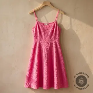 Pamutvászon SMOGGED EMBROIDERY fuchsia