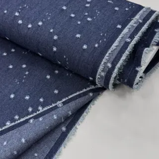 JEANS DENIM 6 OZ Uneven Small Holes dark blue