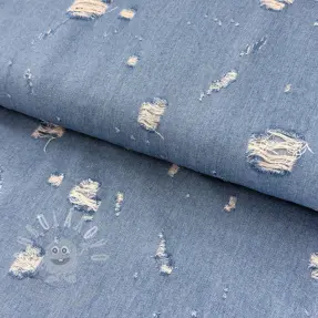 JEANS DENIM 6 OZ Big Holes light blue