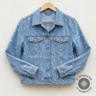 JEANS DENIM 6 OZ Uneven Small Holes light blue