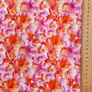 Pamutvászon EMBROIDERY Viola peach digital print