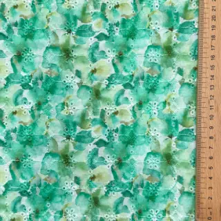 Pamutvászon EMBROIDERY Viola green digital print