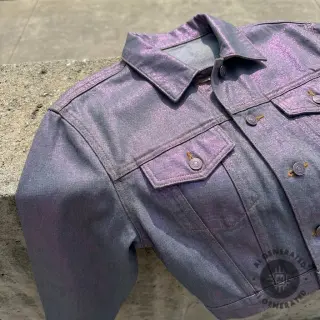 JEANS DENIM 8,5 OZ STRETCH WASHED metallic purple