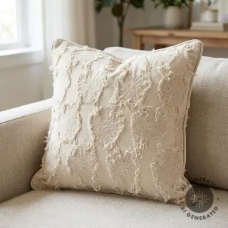 Pamutvászon lenvászonnal JACQUARD RUFFLE