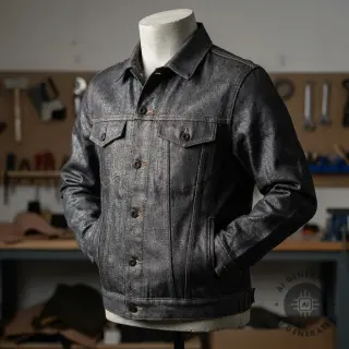 JEANS DENIM Metallic black silver