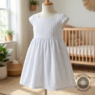 Pamutvászon EMBROIDERY Flowstripe