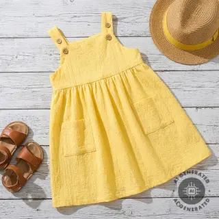 Pamutvászon SMOGGED EMBROIDERY yellow