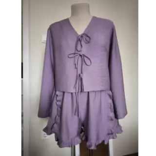 Viszkóz lenvászonnal BUBBLY lilac