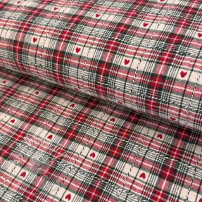 Dekorációs anyag jacquard Villars ecru rouge