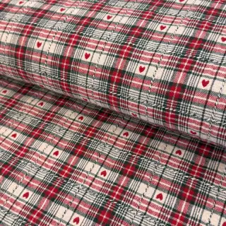 Dekorációs anyag jacquard Villars ecru rouge