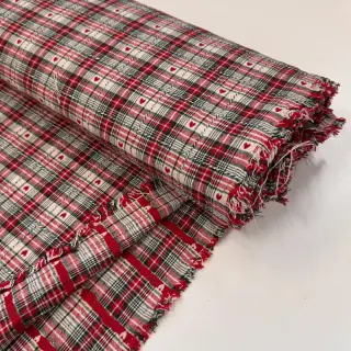 Dekorációs anyag jacquard Villars ecru rouge