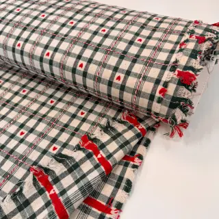 Dekorációs anyag jacquard Villars ecru vert