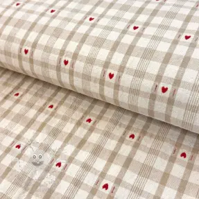 Dekorációs anyag jacquard Ollon ficelle rouge
