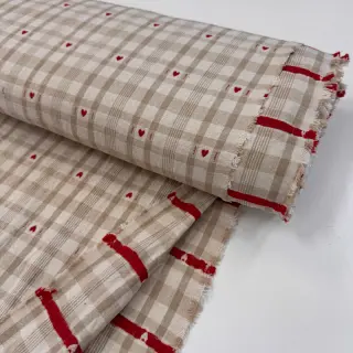 Dekorációs anyag jacquard Ollon ficelle rouge