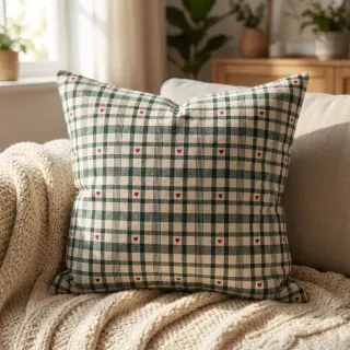 Dekorációs anyag jacquard Ollon vert rouge