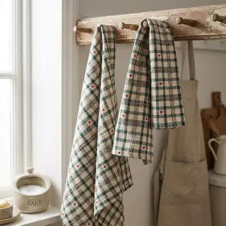 Dekorációs anyag jacquard Villars ecru vert