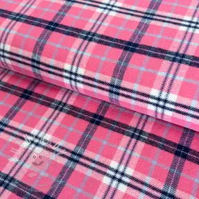 Pamutvászon FLANEL YARN DYED BRUSHED CHECK design C