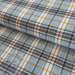 Pamutvászon FLANEL YARN DYED BRUSHED CHECK design F