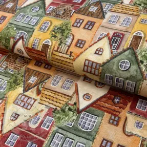 Dekorációs anyag premium Rustic village house digital print