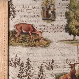 Dekorációs anyag Linenlook Forest deer song digital print