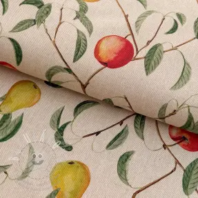 Dekorációs anyag Linenlook Apple pear branch digital print
