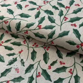 Dekorációs anyag Linenlook Holly branch Xmas