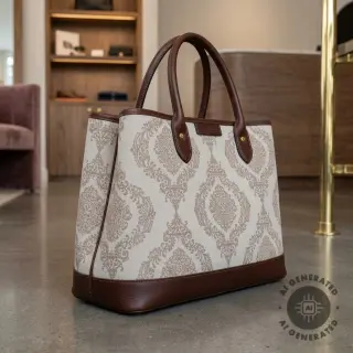 Dekorációs anyag Linenlook Baroque damask charm taupe