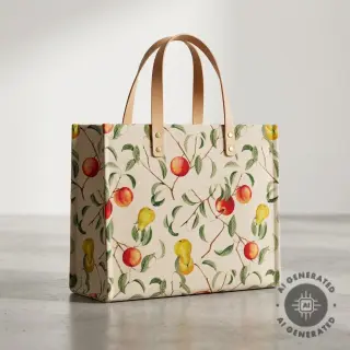 Dekorációs anyag Linenlook Apple pear branch digital print