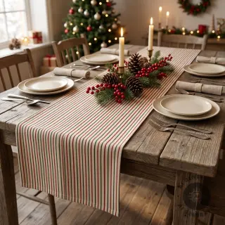 Dekorációs anyag Linenlook Little Xmas stripe