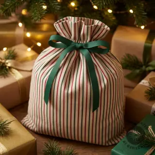 Dekorációs anyag Linenlook Little Xmas stripe