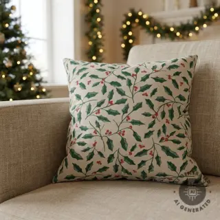 Dekorációs anyag Linenlook Holly branch Xmas