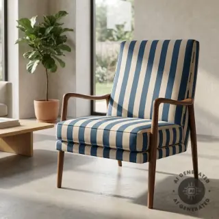 Dekorációs anyag Linenlook Joyful basic stripe denim