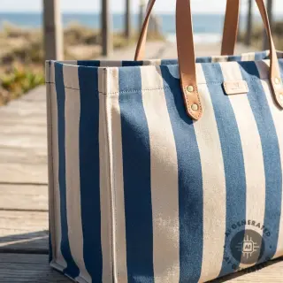 Dekorációs anyag Linenlook Joyful basic stripe denim