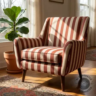 Dekorációs anyag Linenlook Joyful basic stripe terra