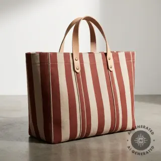 Dekorációs anyag Linenlook Joyful basic stripe terra