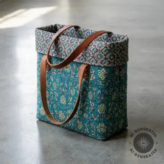 Elasztikus bársony anyag VELVET QUILT Flowers abstract petrol