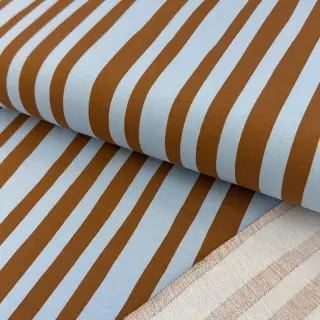 Szabadidő anyag Stripes by JENNIFER BOURON blue brown ORGANIC