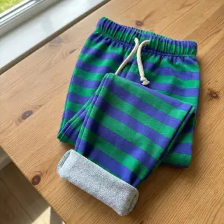 Szabadidő anyag Stripes by JENNIFER BOURON blue green ORGANIC