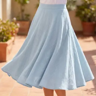 Viszkóz lenvászonnal WASHED light blue