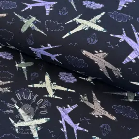 Jersey Airplanes navy digital print