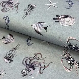 Dekorációs anyag Underwater animals grey digital print