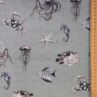 Dekorációs anyag Underwater animals grey digital print