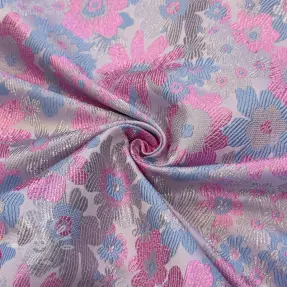 Kosztüm szövet JACQUARD Flowers light lilac