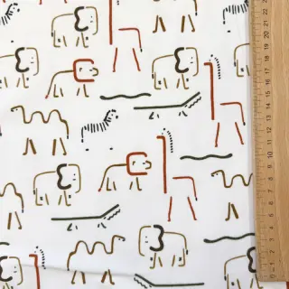 Szabadidő anyag fésült SOFT Safari animals off white