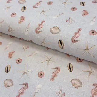 Dekorációs anyag Shells linen ecru digital print